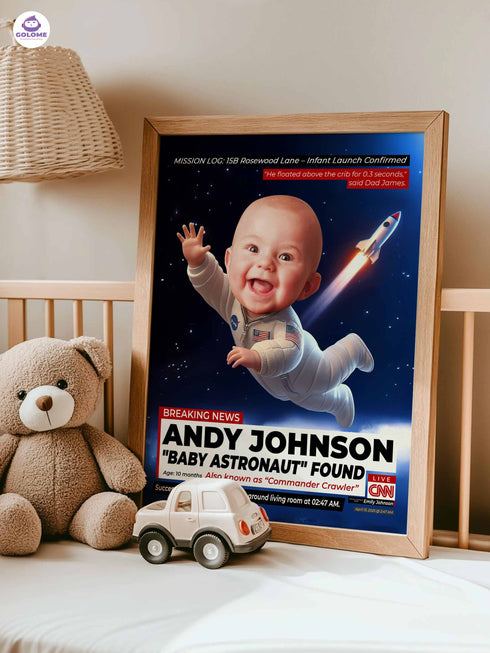 Custom Baby Astronaut Poster – Personalized Space Explorer Wall Art